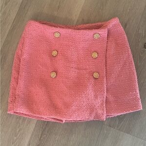 Endless rose pink mini skort with gold buttons NWT size S